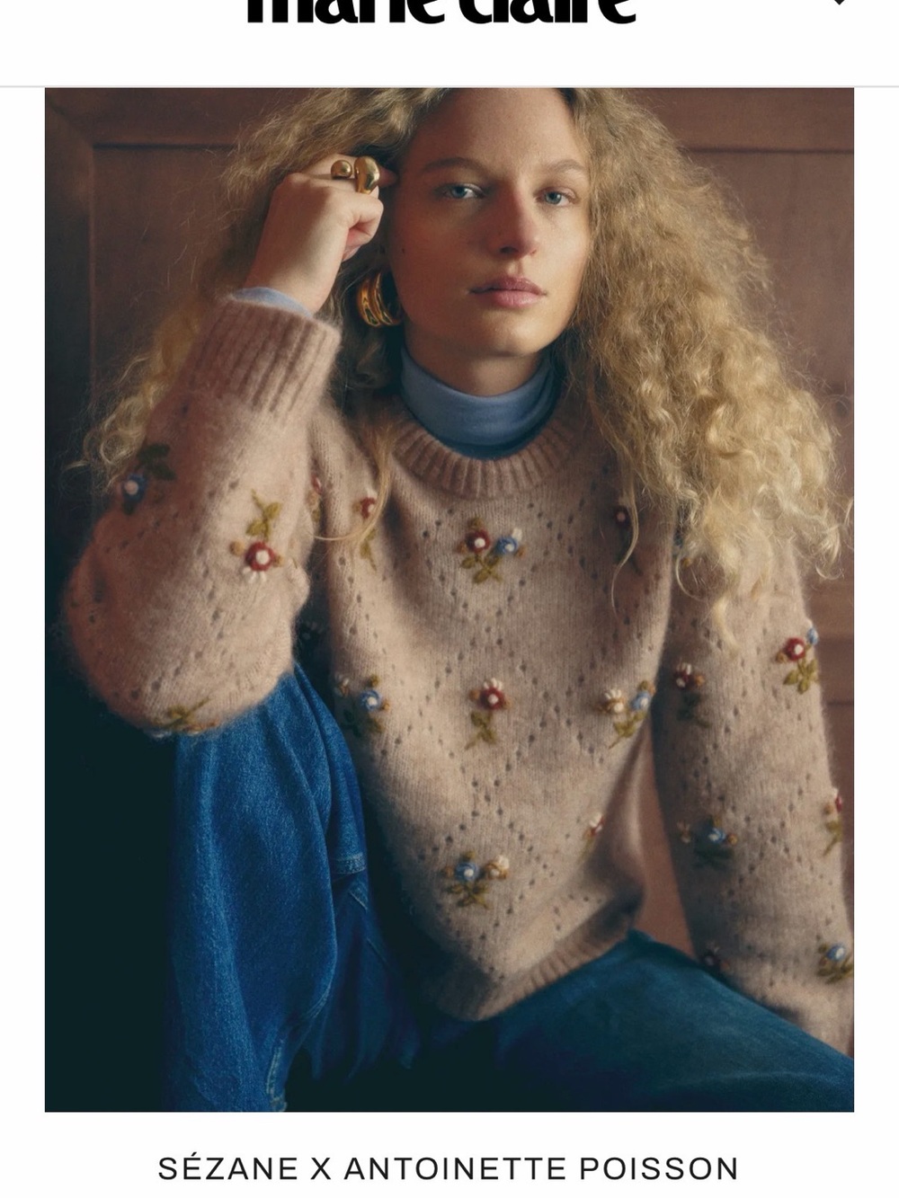 Sezane Guillaume Jumper - Sézane X Antoinette Poisson Camel - Size M